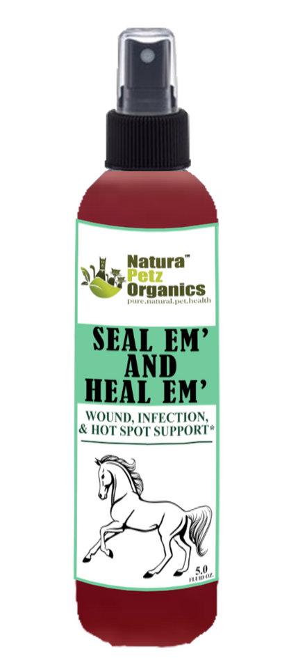 Seal Em And Seal Em Horse Spray Tincture - Wound, Infection Ulcer Bite Bleeding &amp; Hot Spot Support*