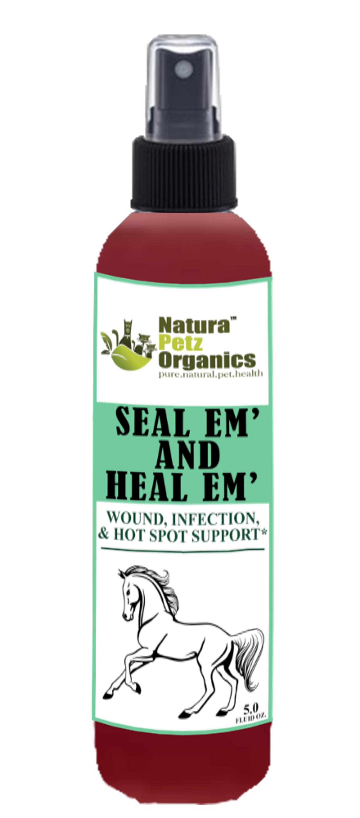 Seal Em And Seal Em Horse Spray Tincture - Wound, Infection Ulcer Bite Bleeding &amp; Hot Spot Support*